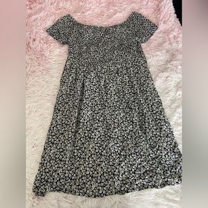 Black and White Flower Print Dress
